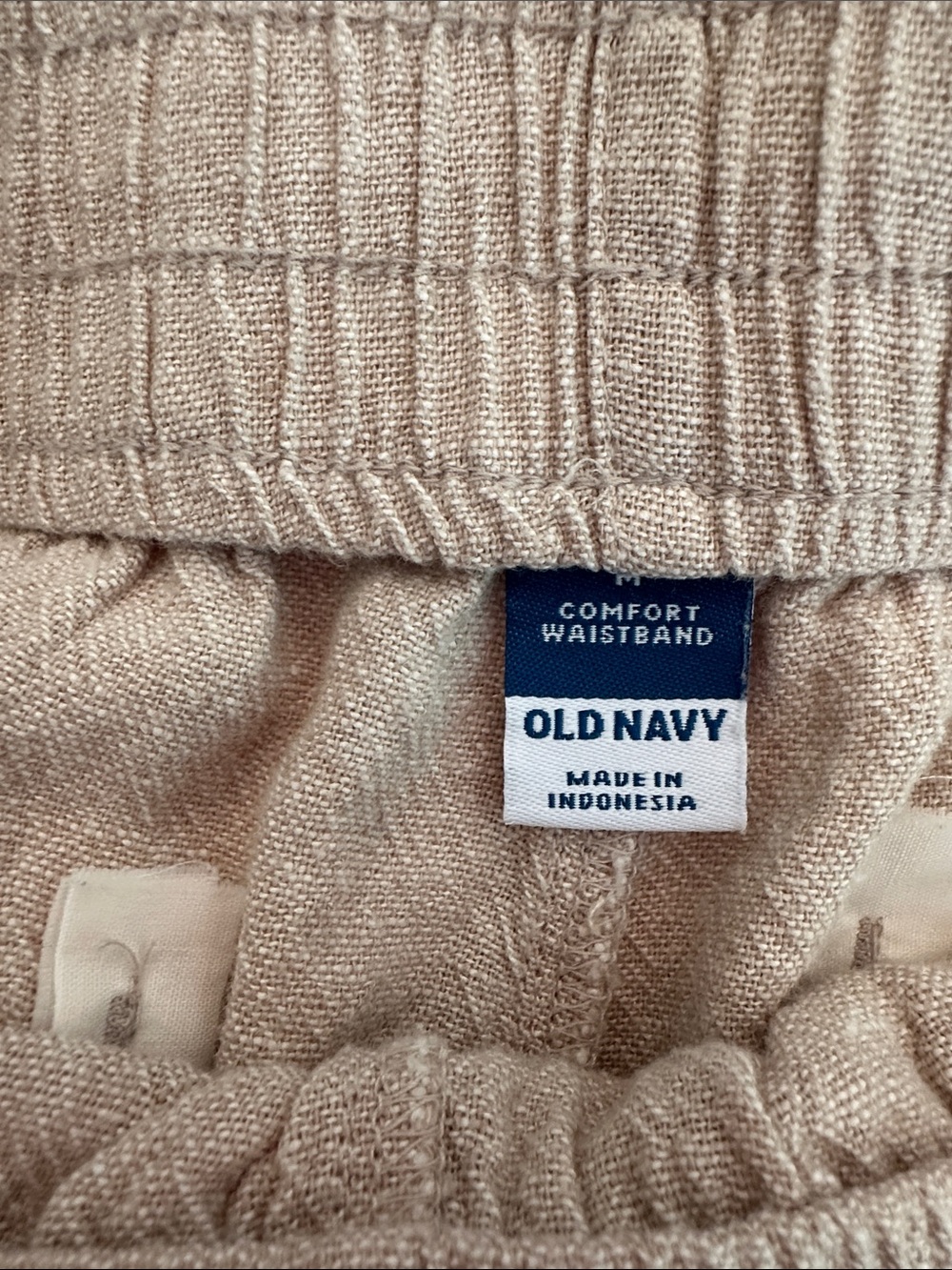 Old Navy M Women’s Elastic-Waist Linen Blend Casual Shorts - Black, White, Oat - Picture 12 of 13